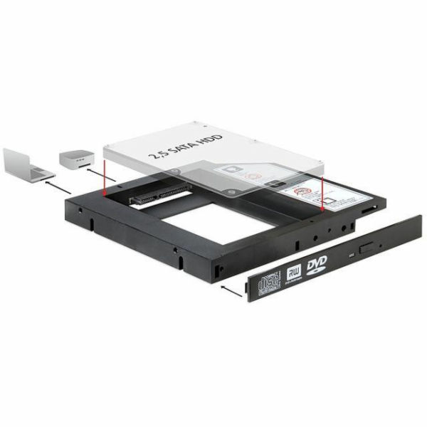 Delock Slim SATA 5,25 instalační rámeček pro 1 x 2,5" SAT...