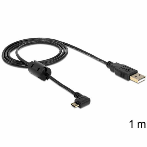 Delock kabel USB 2.0 A samec > USB micro B samec, pravoúh...