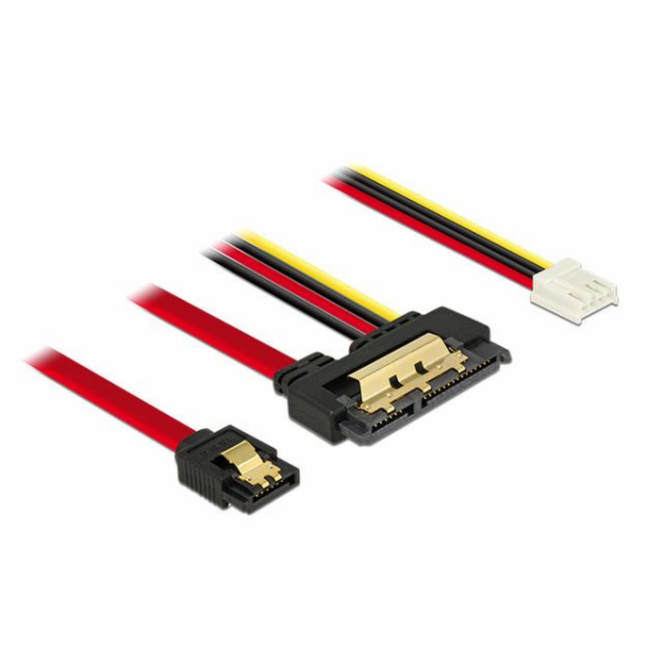 DeLOCK adaptérový kabel SATA 7Pin + Floppy 4Pin > SATA 22Pin