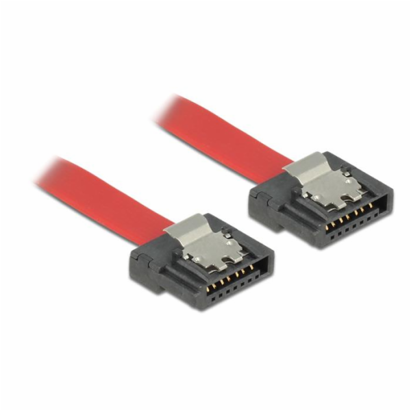 Delock kabel SATA FLEXI 6 Gb/s 30 cm červený kovová spona