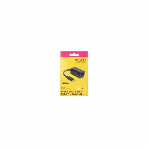 DeLOCK adaptér USB 3.2 Gen 1, zástrčka USB-C > zásuvka RJ-45