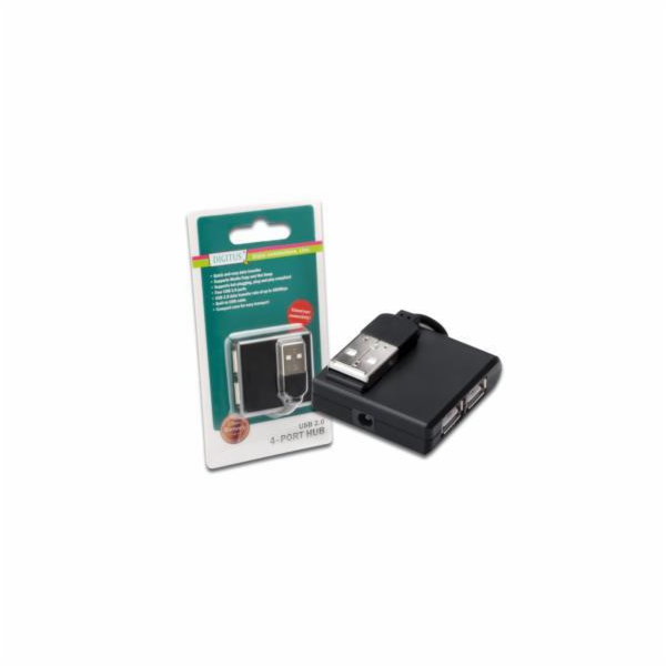 Digitus USB 2.0 hub, Vysokorychlostní rozbočovač, 4-porty...