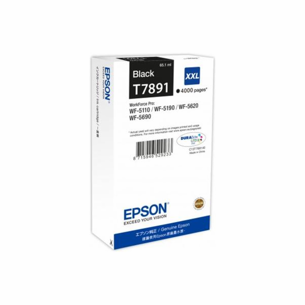 Epson&nbsp;DURABrite&nbsp;Ultra&nbsp;Ink&nbsp;XXL&nbsp;cartridge&nbsp;cerna&nbsp;T&nbsp;7891