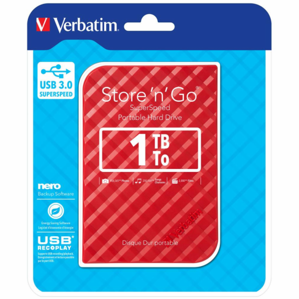 VERBATIM Externí HDD 1TB Store  n  Go Portable Hard Drive...