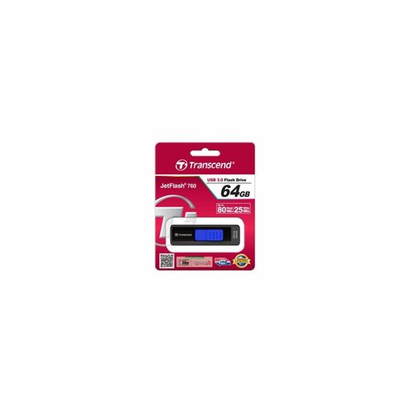 TRANSCEND Flash Disk 64GB JetFlash®760, USB 3.0 (R:80/W:2...