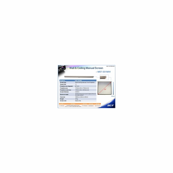 Acer M90-W01MG MC.JBG11.001 Projection Screen 90   (16:9)...