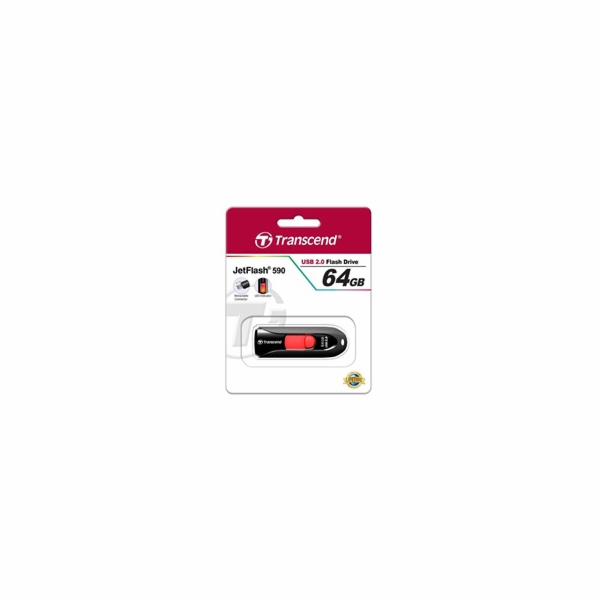 TRANSCEND USB Flash Disk JetFlash®590K, 64GB, USB 2.0, Bl...