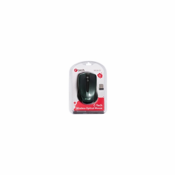 C-TECH myš WLM-01, černá, bezdrátová, USB nano receiver