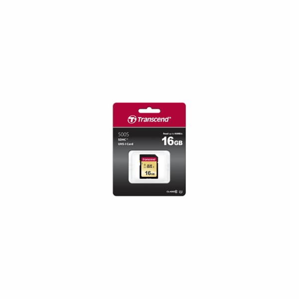 TRANSCEND SDHC karta 16GB 500S, UHS-I U1 (R:95/W:60 MB/s)