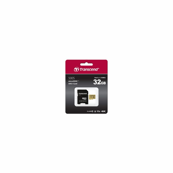 Transcend 32GB microSDHC 500S UHS-I U3 V30 (Class 10) MLC...