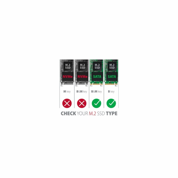 AXAGON RSS-M2SD, SATA - M.2 SATA SSD, interní 2.5" ALU bo...