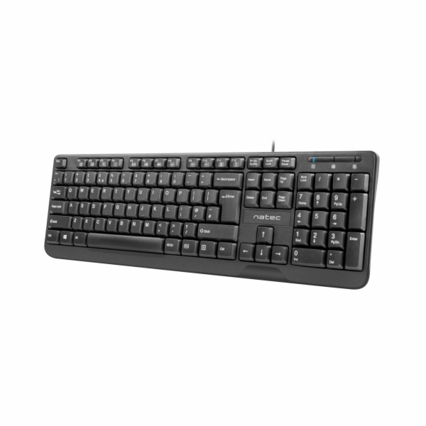KLÁVESNICE NATEC TROUT SLIM USB, US LAYOUT, ČERNÁ