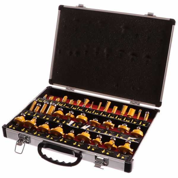 GEKO Frézy tvarové do dřeva s SK plátky, sada 35ks, stopk...