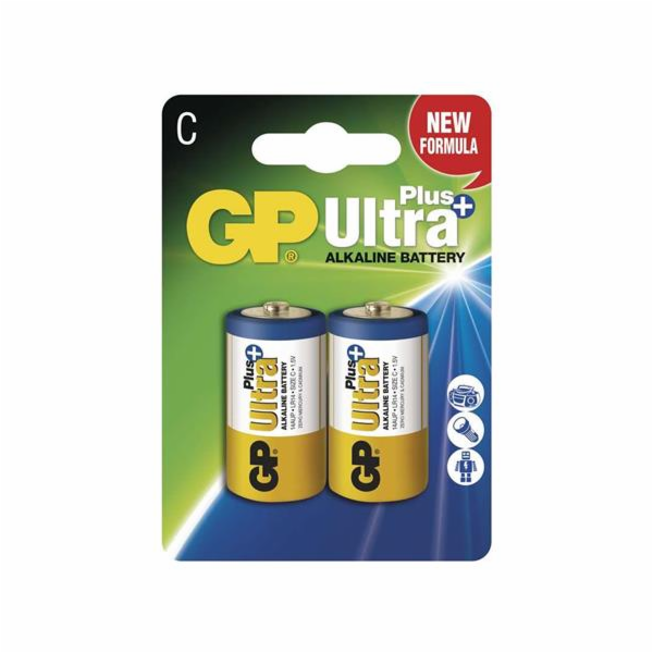 GP Ultra Plus Alkaline R14 (C, malé mono) blister, 2 kusy