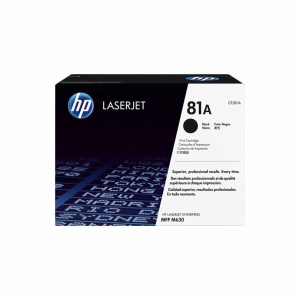 HP 81A Black LJ Toner Cart, CF281A (10,500 pages)