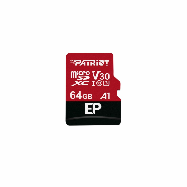 64GB microSDXC Patriot V30 A1, class 10 U3 100/80MB/s + a...
