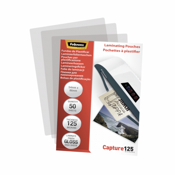 Fellowes Lamin. folie 54x86 mm 125 mic leskly - 50 kusu