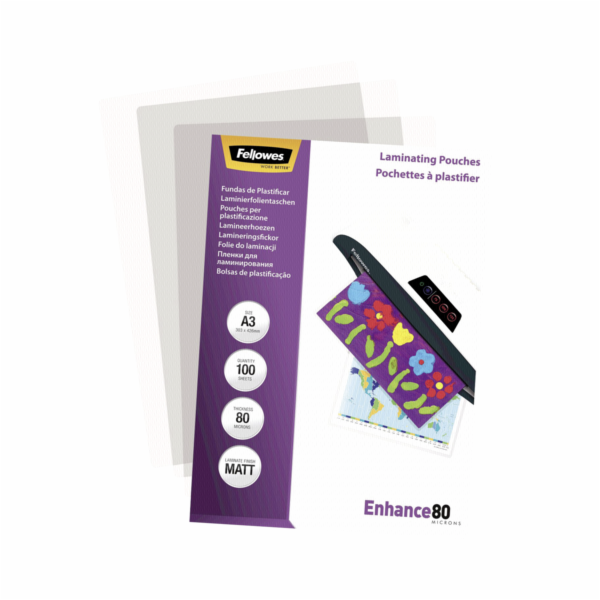 Fellowes Lamin. folie A3 80 mic matny - 100 kusu
