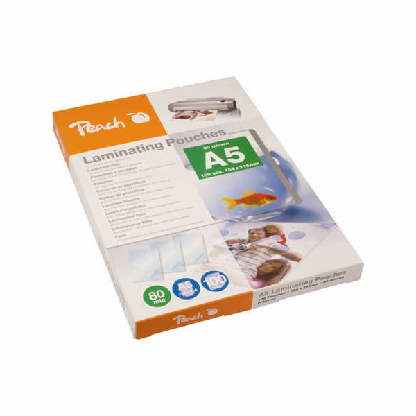 Peach Laminierfolie A5 80mic PP580-03 (glänzend, 100 Stück)