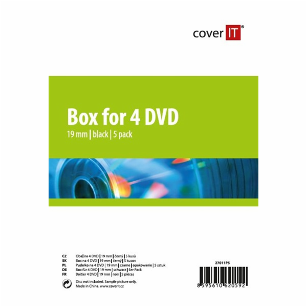 COVER IT 4 DVD 19mm černý 5ks/bal