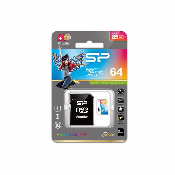 SP MicroSD,UHS-1,64GB SP064GBSTXBU1V20SP
