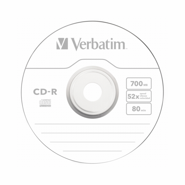 1x10 Verbatim CD-R 80 700MB 52x Data Life Slim obal