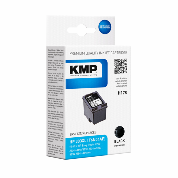 KMP H178 cartridge cerna kompatibel s HP T6N04AE 303 XL