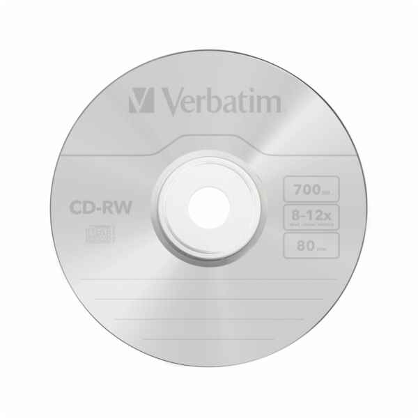 1x10 Verbatim CD-RW 80 / 700MB 8x - 12x Speed, Jewel Case