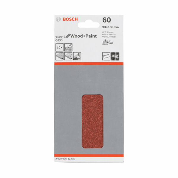 Bosch brusny list C 430 drevo + lak 93x186MM zrnitost 60 ...