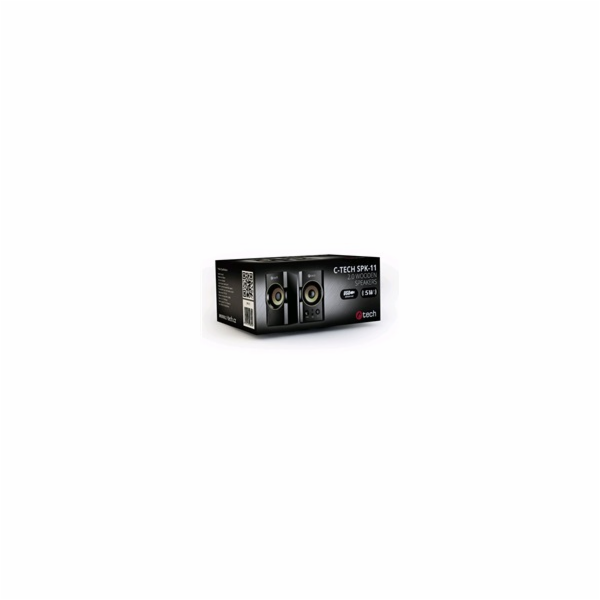 C-TECH repro SPK-11, 2.0, dřevěné, černo-zlaté, USB