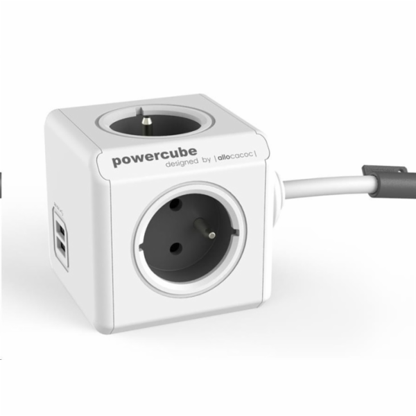 Allocacoc PowerCube Extended USB Grey (1,5m)
