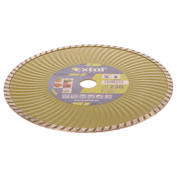 Kotouč diamantový řezný turbo, 230x22,2mm, suché i mokré ...