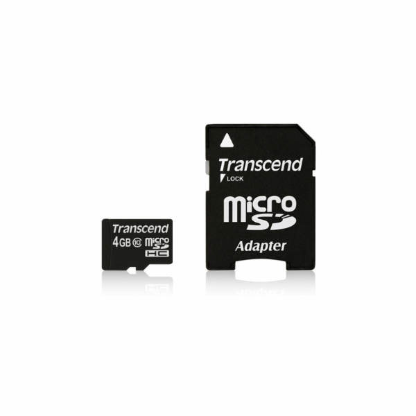 Transcend MicroSD karta SDHC 4GB + Adapter / Class 10