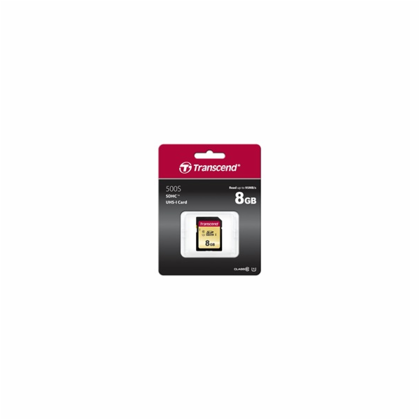 TRANSCEND SDHC karta 8GB 500S, UHS-I U1 (R:95/W:20 MB/s)