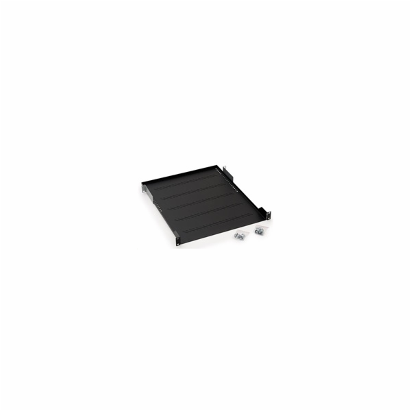 TRITON Police s perforací 19", 1U/450mm, nosnost 40kg, černá