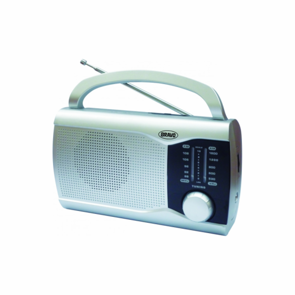 RÁDIO ANALOGOVÉ B-6009 STŘÍBRNÉ  PR-201