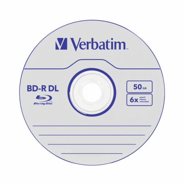 1x10 Verbatim BD-R Blu-Ray 50GB 6x Speed, bila blue Cakebox