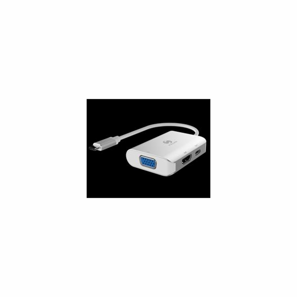PremiumCord Převodník USB-C na HDMI + VGA +  PD charge, A...