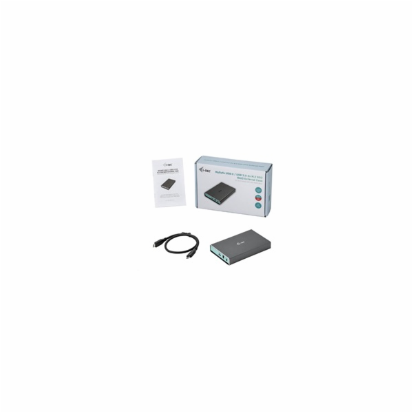 i-tec MySafe USB-C/USB-A 2x M.2 SATA Drive Metal External...
