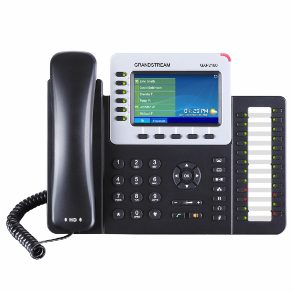 Grandstream GXP2160, 4,3" TFT bar. displej, 6 SIP účtů, 6...