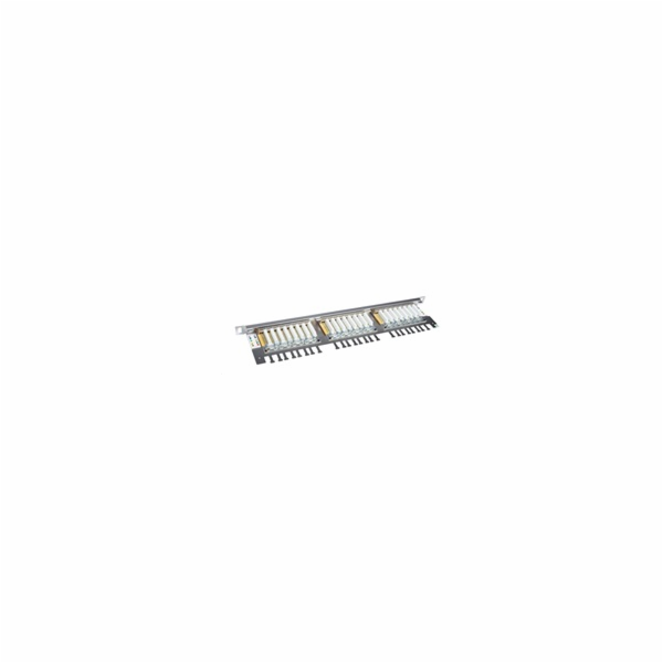 Solarix Patch panel 24xRJ45 CAT6 STP s vyvazovací lištou ...