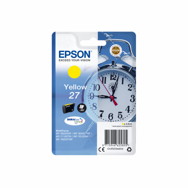 Epson Singlepack Yellow 27 DURABrite Ultra Ink
