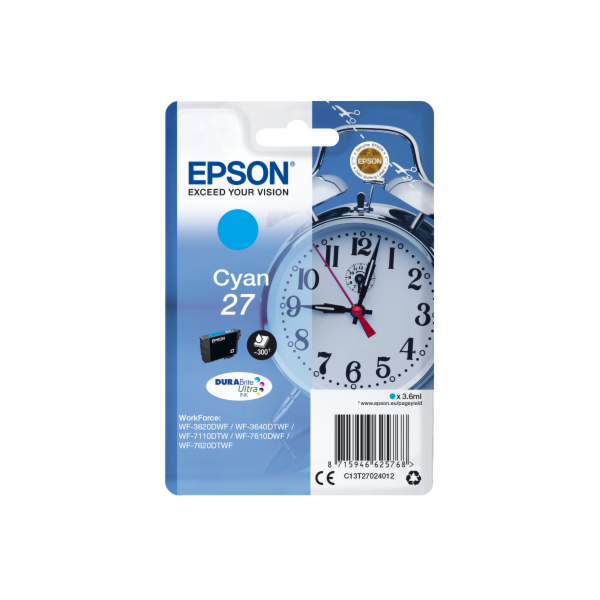 Epson Singlepack Cyan 27 DURABrite Ultra Ink