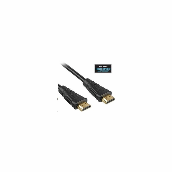 PremiumCord HDMI High Speed + Ethernet kabel, zlacené kon...