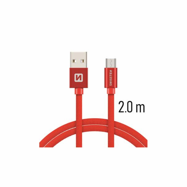 Swissten Datový Kabel Textile Usb / Micro Usb 2,0 M Červený