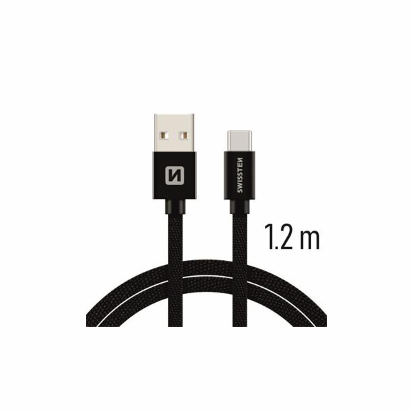 Swissten Datový Kabel Textile Usb / Usb-C 1,2 M Černý