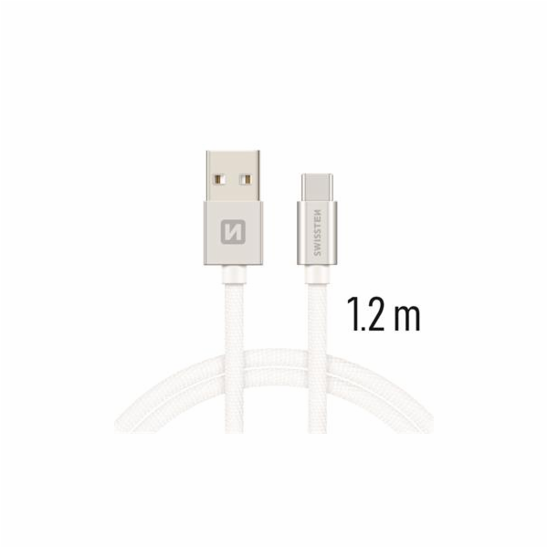 Swissten Datový Kabel Textile Usb / Usb-C 1,2 M Stříbrný
