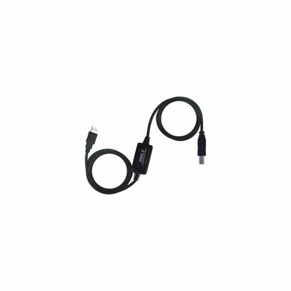 PREMIUMCORD USB 2.0 repeater a propojovací kabel A/M-B/M 15m