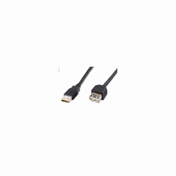 PremiumCord USB 2.0 kabel prodlužovací, A-A, 2m černá