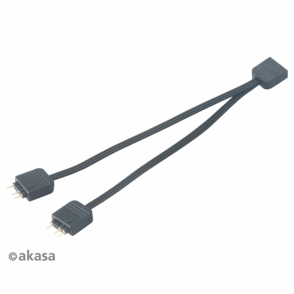 AKASA rozbočovač pro RGB LED 1x female/2x male, černý